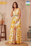 Ct 266 By Chansi Trendz Yellow Shibori Designer Gown Suppliers In India